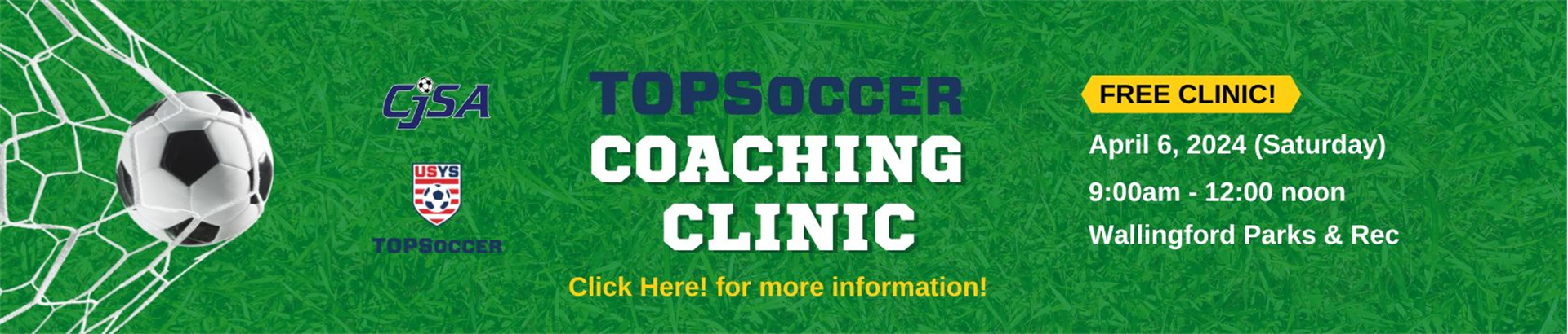 TOPSoccer Coaches Clinic April 6th!